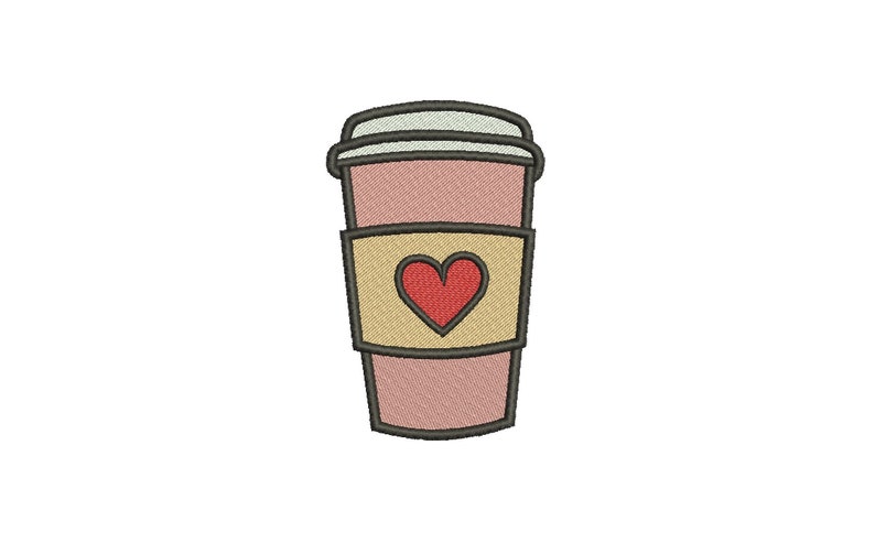 Coffee embroidery , Machine Embroidery Designs, Girl Applique, Embroidery Instant Download image 1