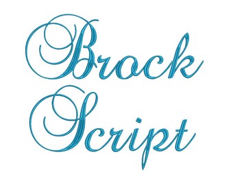 Brock Script Large Embroidery Font 3 Size  Font Machine Embroidery Font Instant Download 9 Formats Embroidery Pattern PES and BX