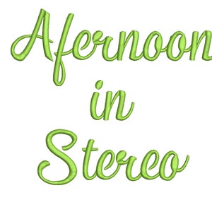 Afternoon in stereo Embroidery Font 5 Size  Font Machine Embroidery Font Instant Download 9 Formats Embroidery Pattern PES and BX