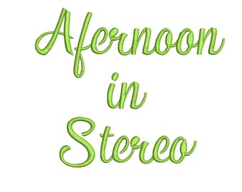 Afternoon in stereo Embroidery Font 5 Size  Font Machine Embroidery Font Instant Download 9 Formats Embroidery Pattern PES and BX