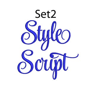 Style Script Embroidery Font 5 Size Font Machine Embroidery Font Instant Download 9 Formats Embroidery Pattern PES and BX image 1