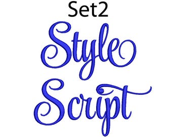 Style Script Embroidery Font 5 Size  Font Machine Embroidery Font Instant Download 9 Formats Embroidery Pattern PES and BX