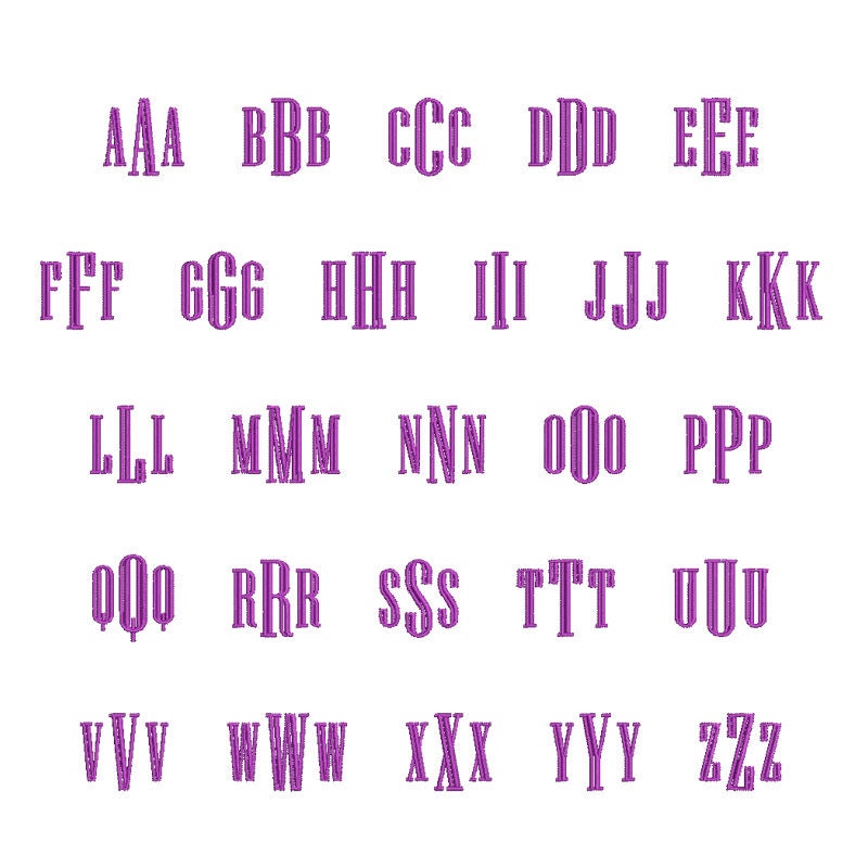 Niager Engraved Embroidery Font 7 Size Font Machine Embroidery Etsy