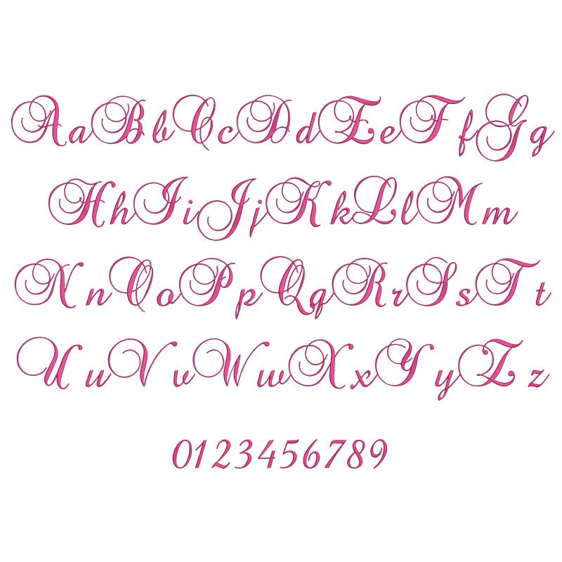 Brock Script Embroidery Font 3 Size Font Machine Embroidery Font ...