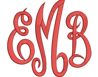 Empress Monogram Embroidery Font 3 Size Font Machine Embroidery Font Instant Download 9 Formats Embroidery Pattern PES and BX