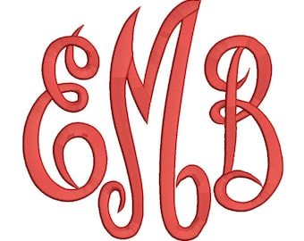 Fish Tail Monogram Embroidery Font 4 Size Font Machine Embroidery Font ...