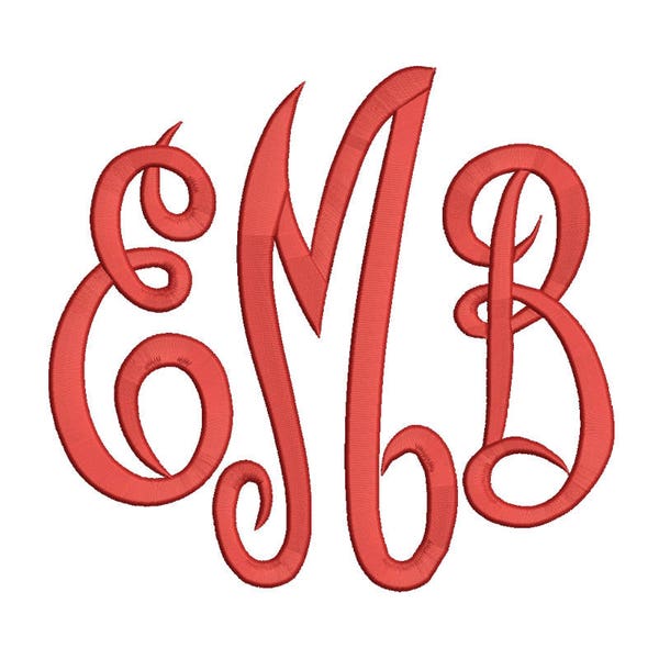 Empress Monogram Embroidery Font 3 Size Font Machine Embroidery Font Instant Download 9 Formats Embroidery Pattern PES and BX