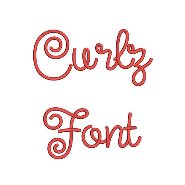 Curlz Embroidery Font 5 Size  Font Machine Embroidery Font Instant Download 9 Formats Embroidery Pattern PES and BX