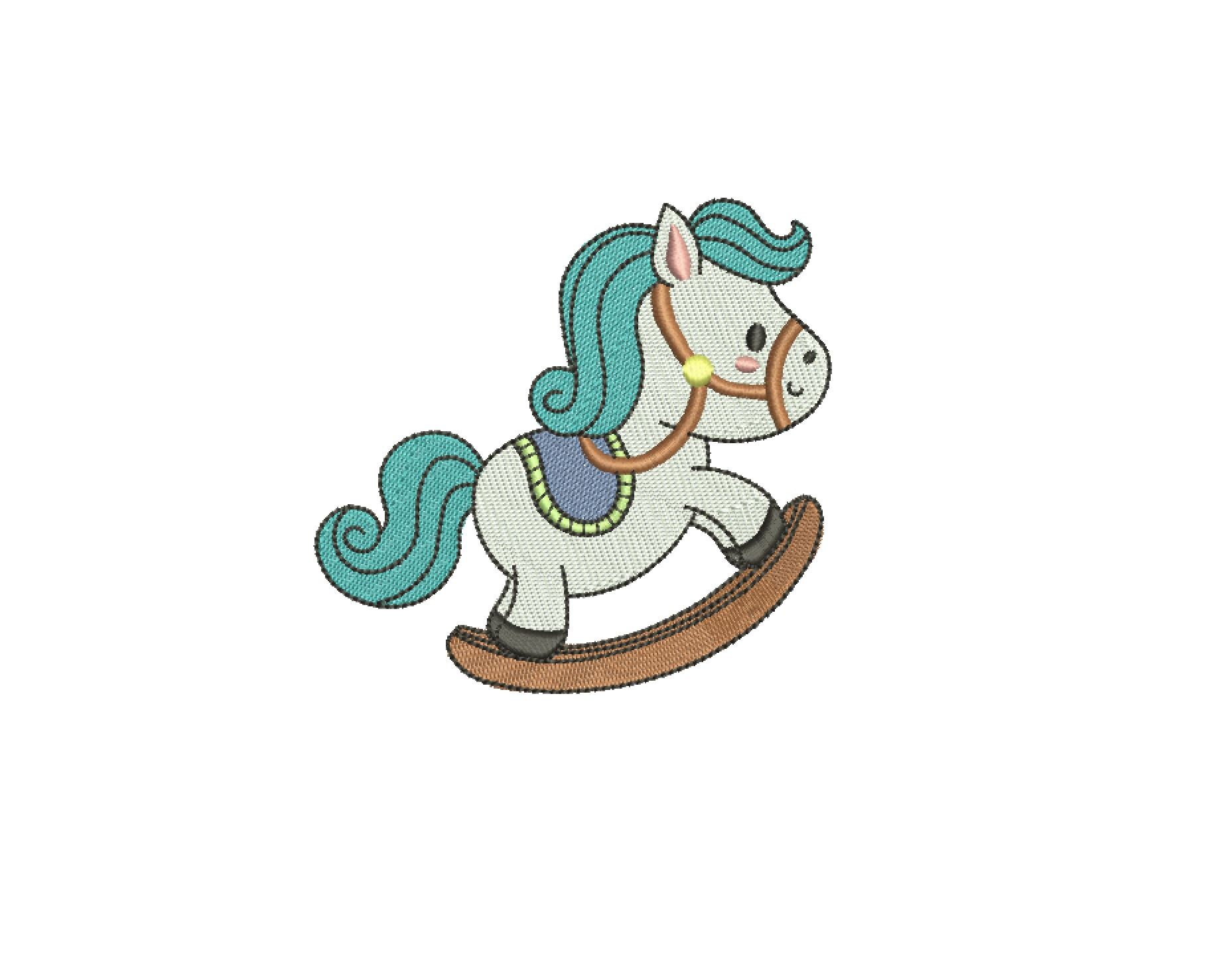 Rocking horse embroidery design Disney Embroidery Etsy