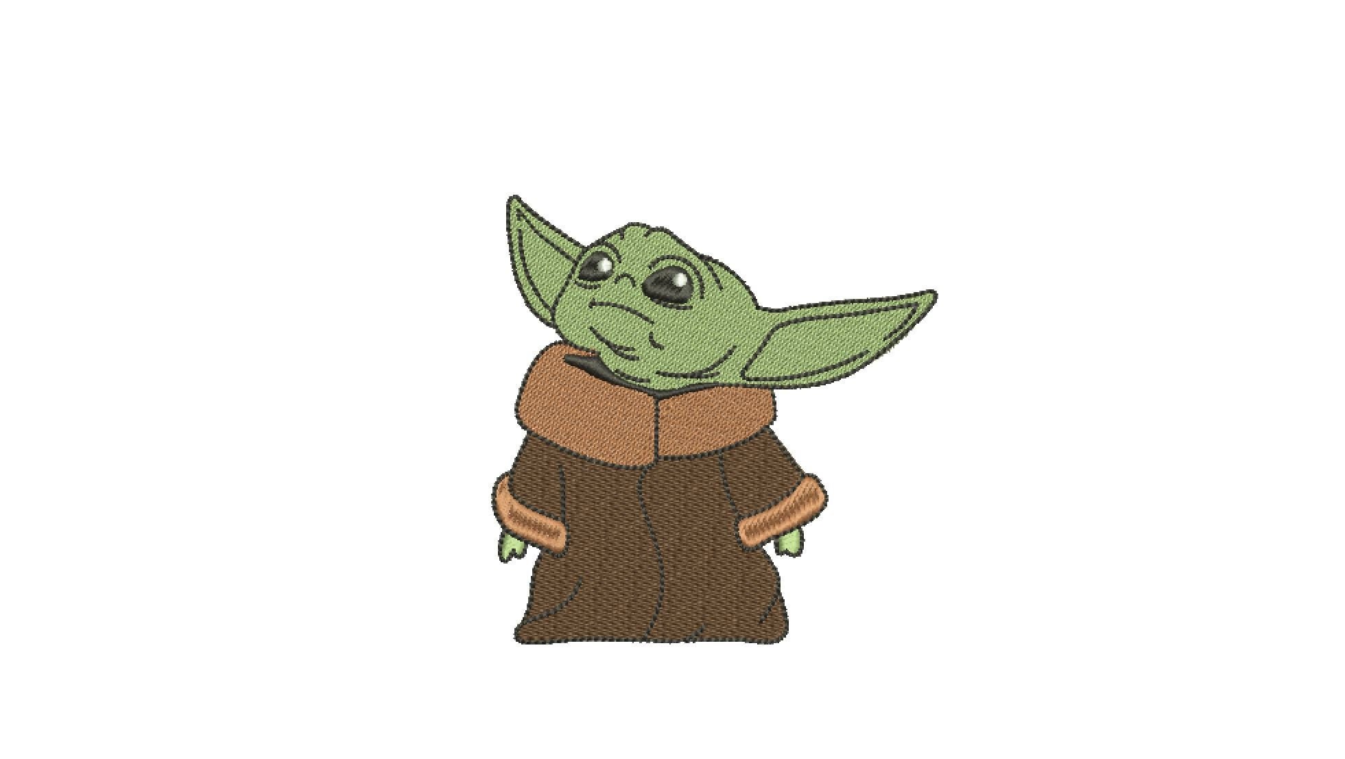 Baby yoda embroidery star wars embroidery machine embroidery  etsy