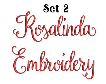 Rosalinda Embroidery Font 5 Size  Font Machine Embroidery Font Instant Download 9 Formats Embroidery Pattern PES and BX