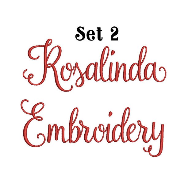 Rosalinda Embroidery Font 5 Size  Font Machine Embroidery Font Instant Download 9 Formats Embroidery Pattern PES and BX