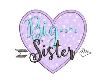 Big sister Applique, Embroidery designs  4x4 5x7 6x10 , Embroidery sayings, football embroidery, Base ball applique, Applique  design