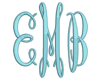 Oval Monogram Embroidery Font 3 Size Font Machine Embroidery Font Instant Download 9 Formats Embroidery Pattern PES and BX