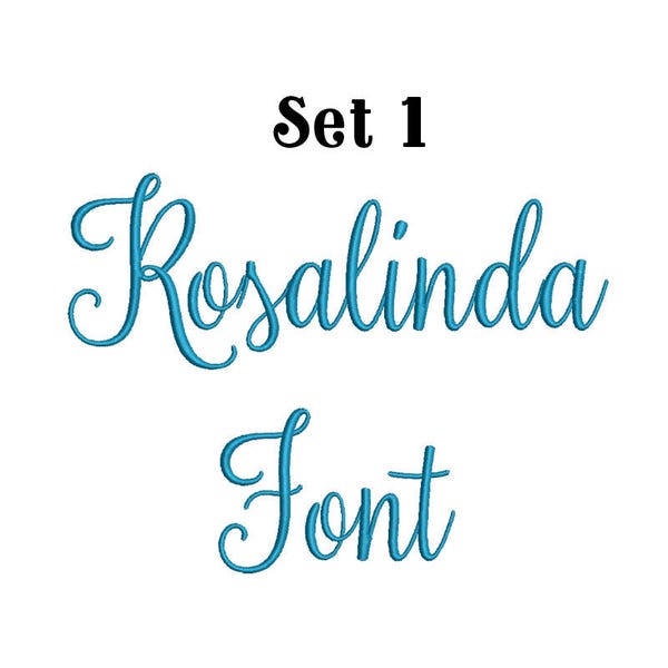 Rosalinda Embroidery Font 5 Size  Font Machine Embroidery Font Instant Download 9 Formats Embroidery Pattern PES and BX