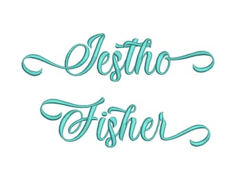 Jestho fisherEmbroidery Font 4 Size  Font Machine Embroidery Font Instant Download 9 Formats Embroidery Pattern PES and BX