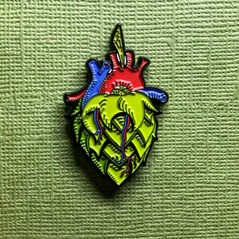 Hop Heart Beer Lover Pin Craft Beer Brewery image 2