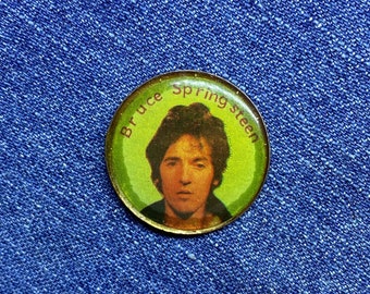 Vintage Bruce Springsteen Lapel Pin 1980s rock band enamel pin tie tac cuff link collectible memorabilia