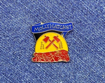 Vintage Molly Hatchet Lapel Pin 1980s rock band enamel pin tie tac cuff link collectible memorabilia pop culture music