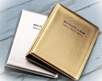 Gold Silver Instax Mini 64 Pockets Photo Album For Fujifilm Polaroid Camera 8/7s/25 | Memory Pocket Album Case