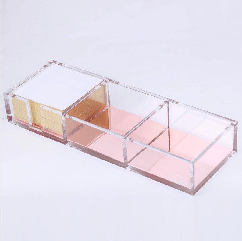 Clear Acrylic Gold Rose Triple Desktop Sorter Golden Rose Gold Triple Desktop Sorter Golden