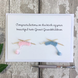 Carte de jumeaux arrière-petits-enfants