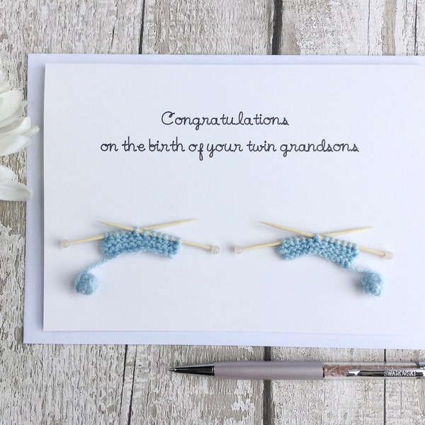 New Twin Grandsons Card
