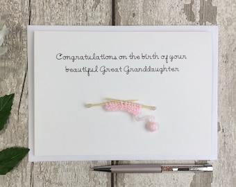 New Great Granddaughter Card