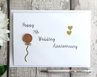 7th Anniversary Card Etsy