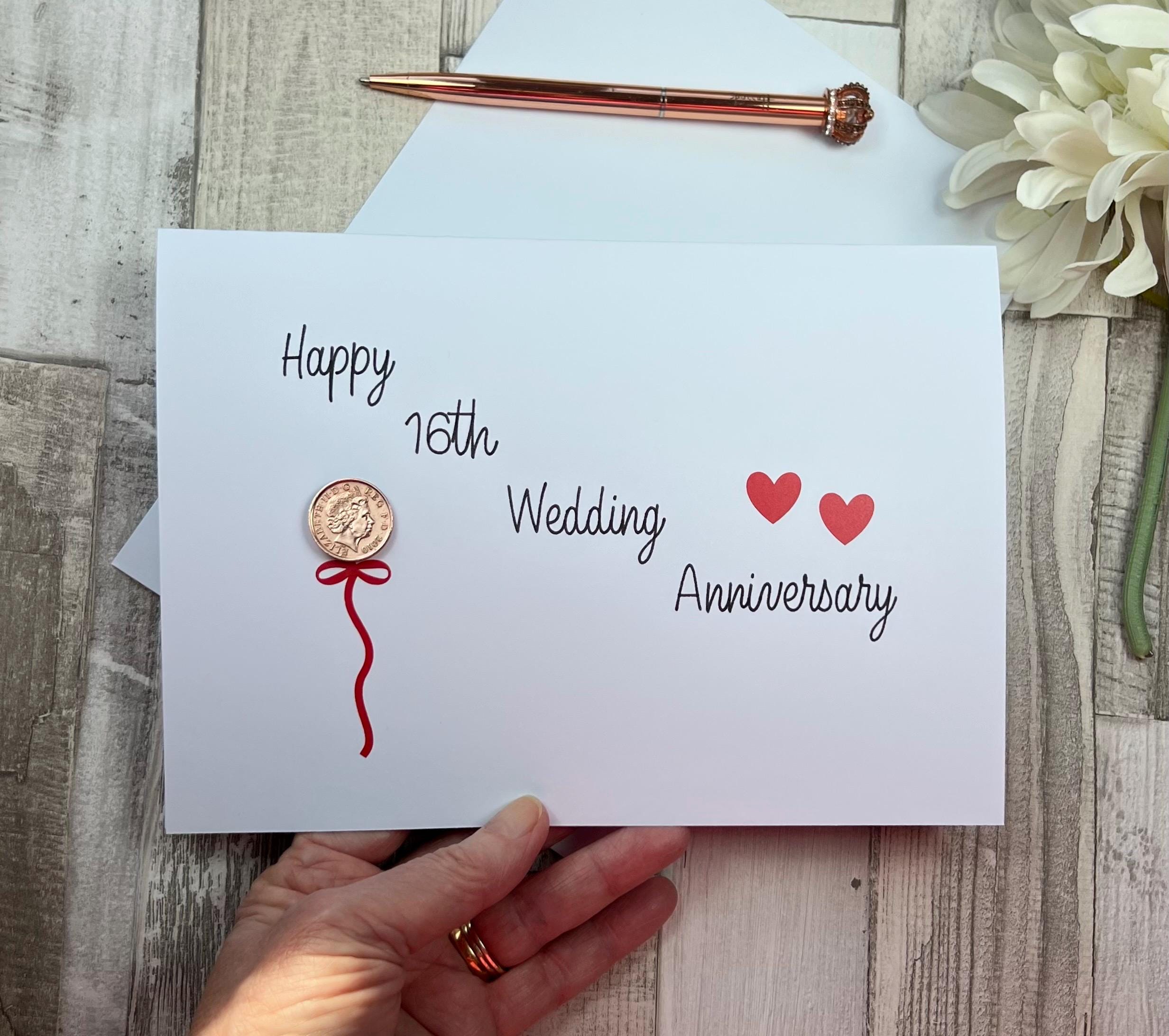 16th Anniversary Card - Etsy