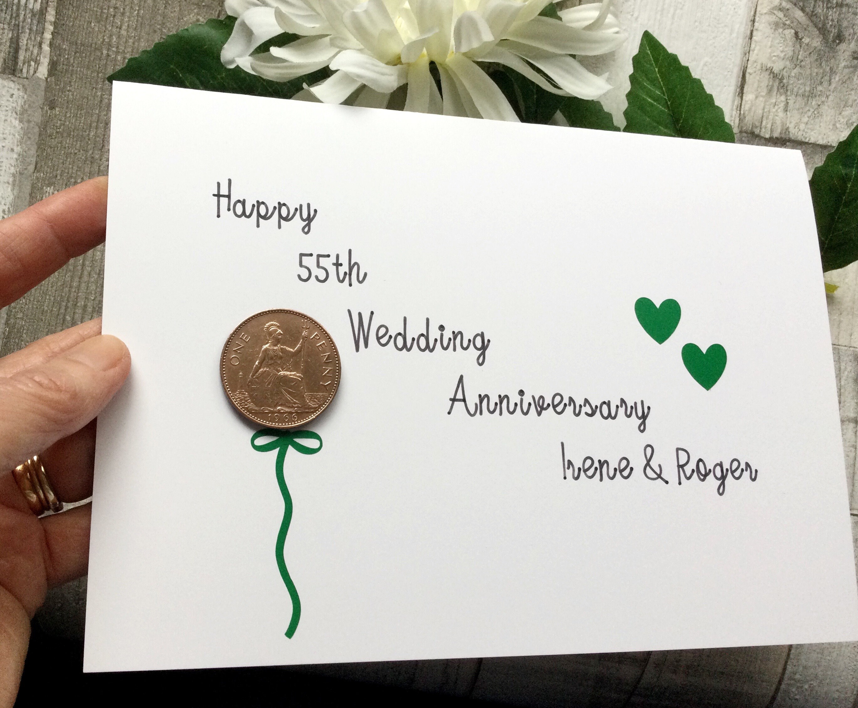 55th Wedding Anniversary Card | Etsy