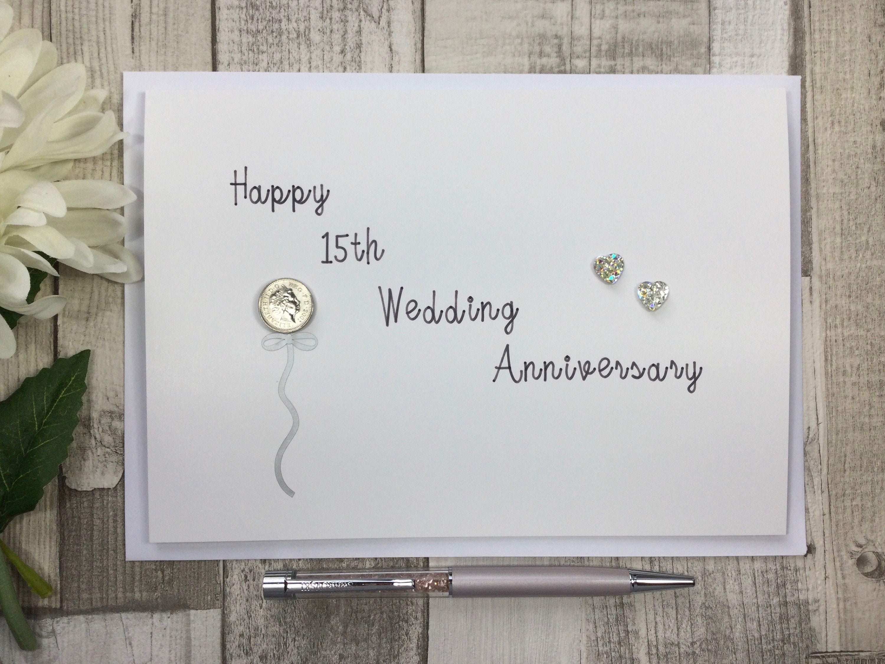 Anniversary Card with Envelope 15th 