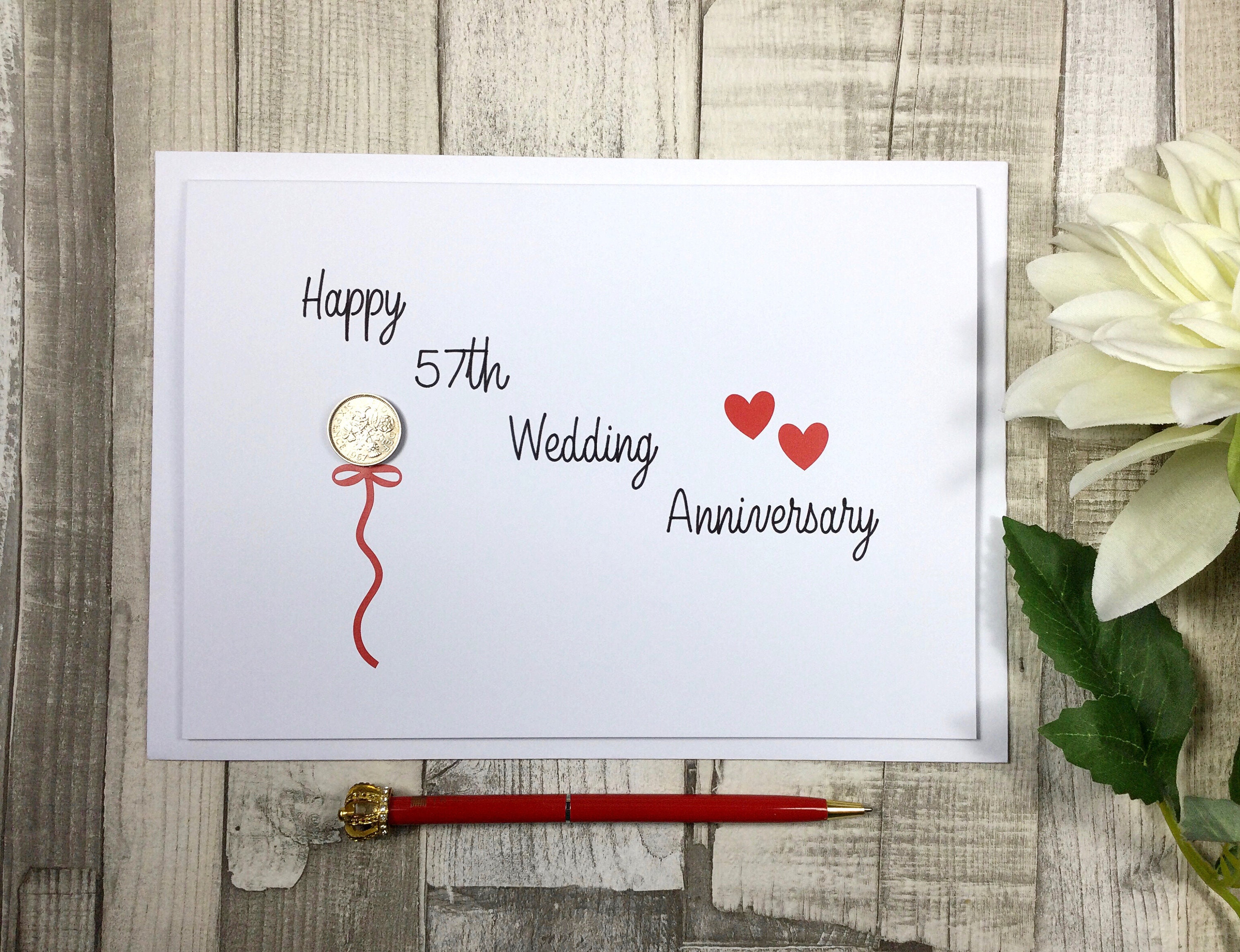 57th Anniversary Card - Etsy, image size:3000x2304
