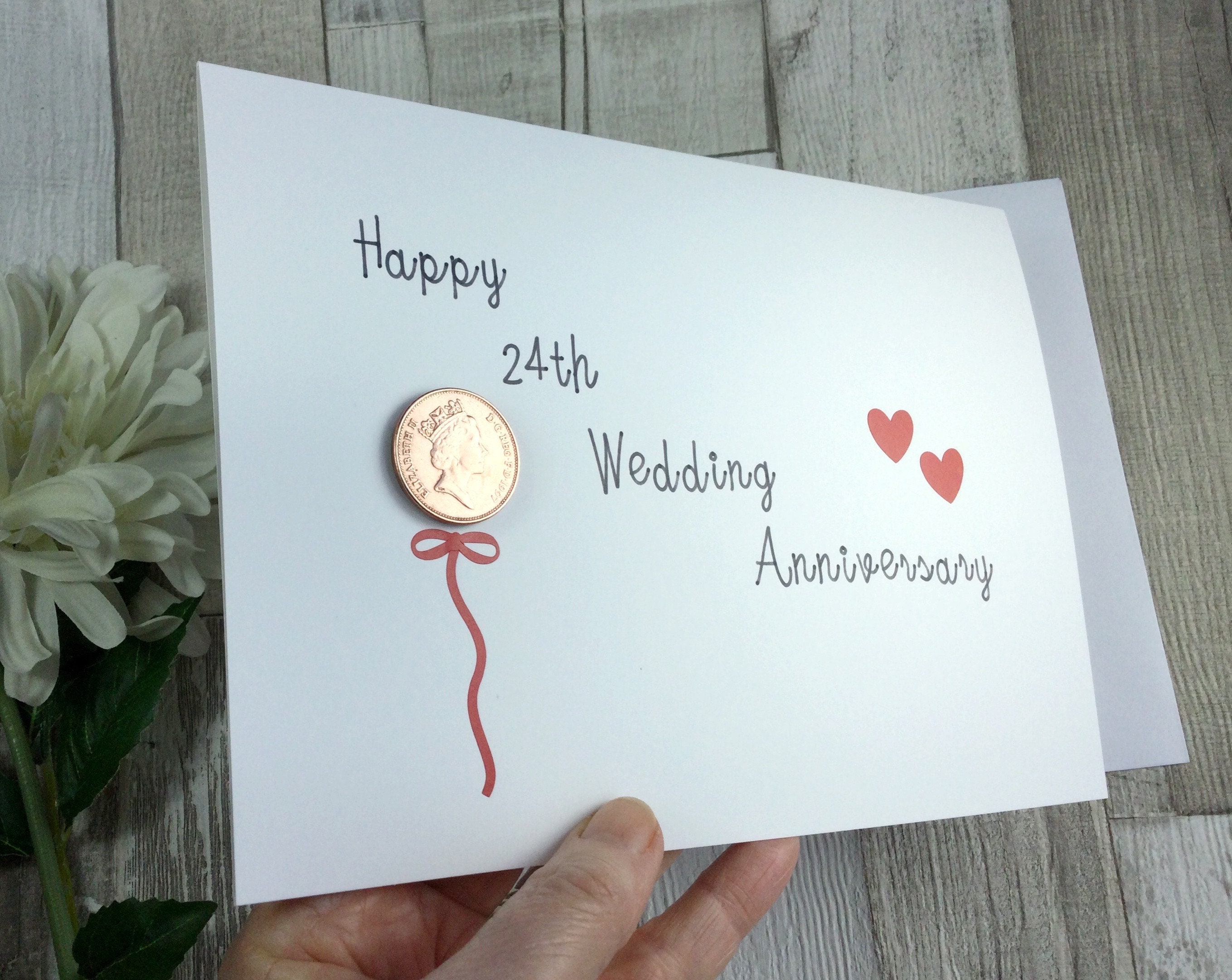 24th Anniversary Card | Etsy
