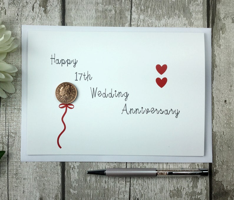 17th Anniversary Card for a 17th Wedding Anniversary Etsy