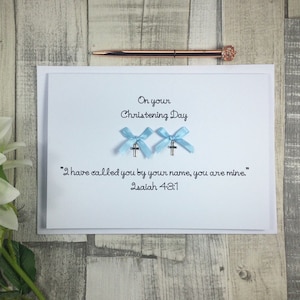Twin Boys Christening Card