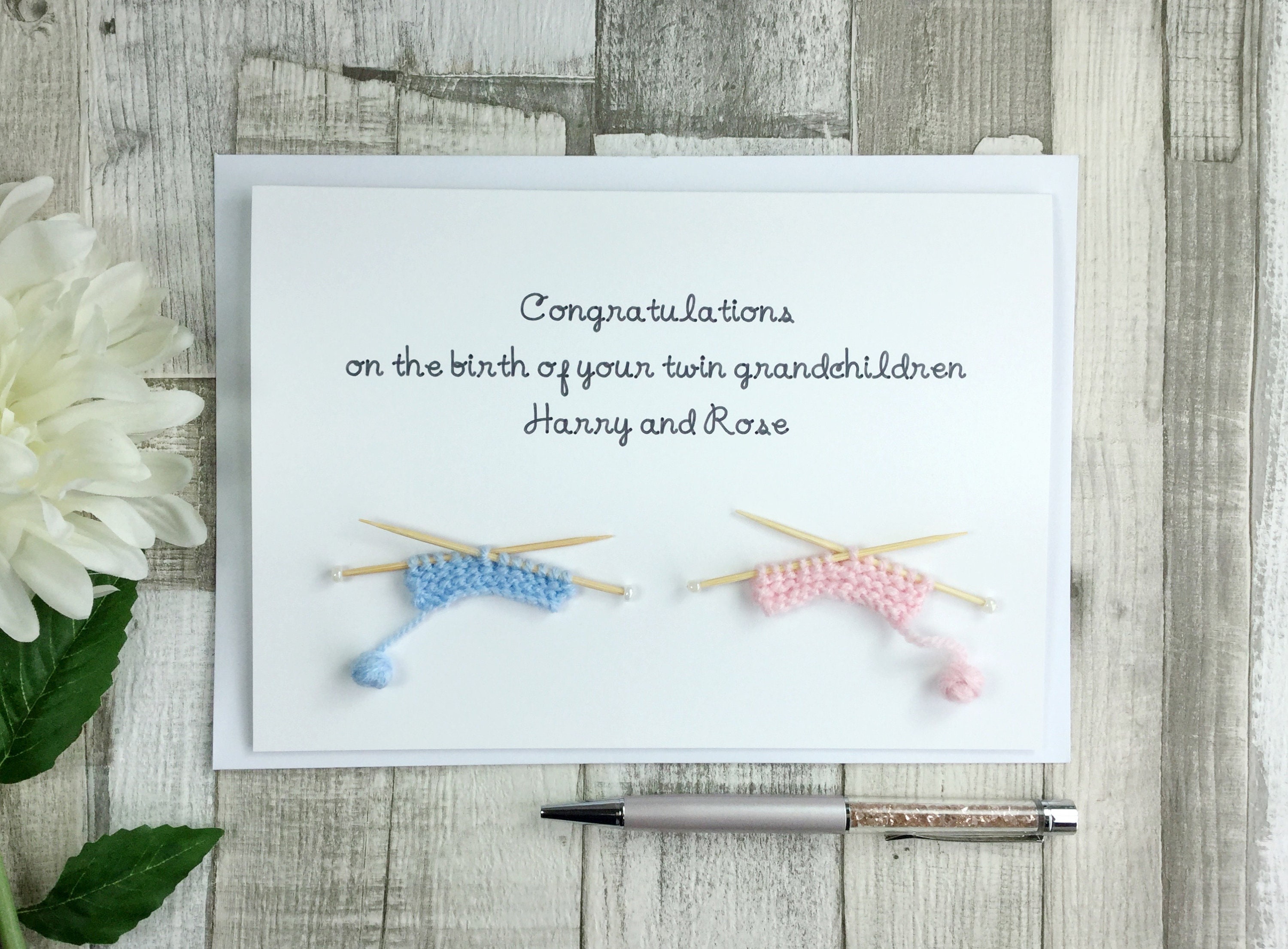 Twin Grandparents Card for New Twin Grandchildren Etsy