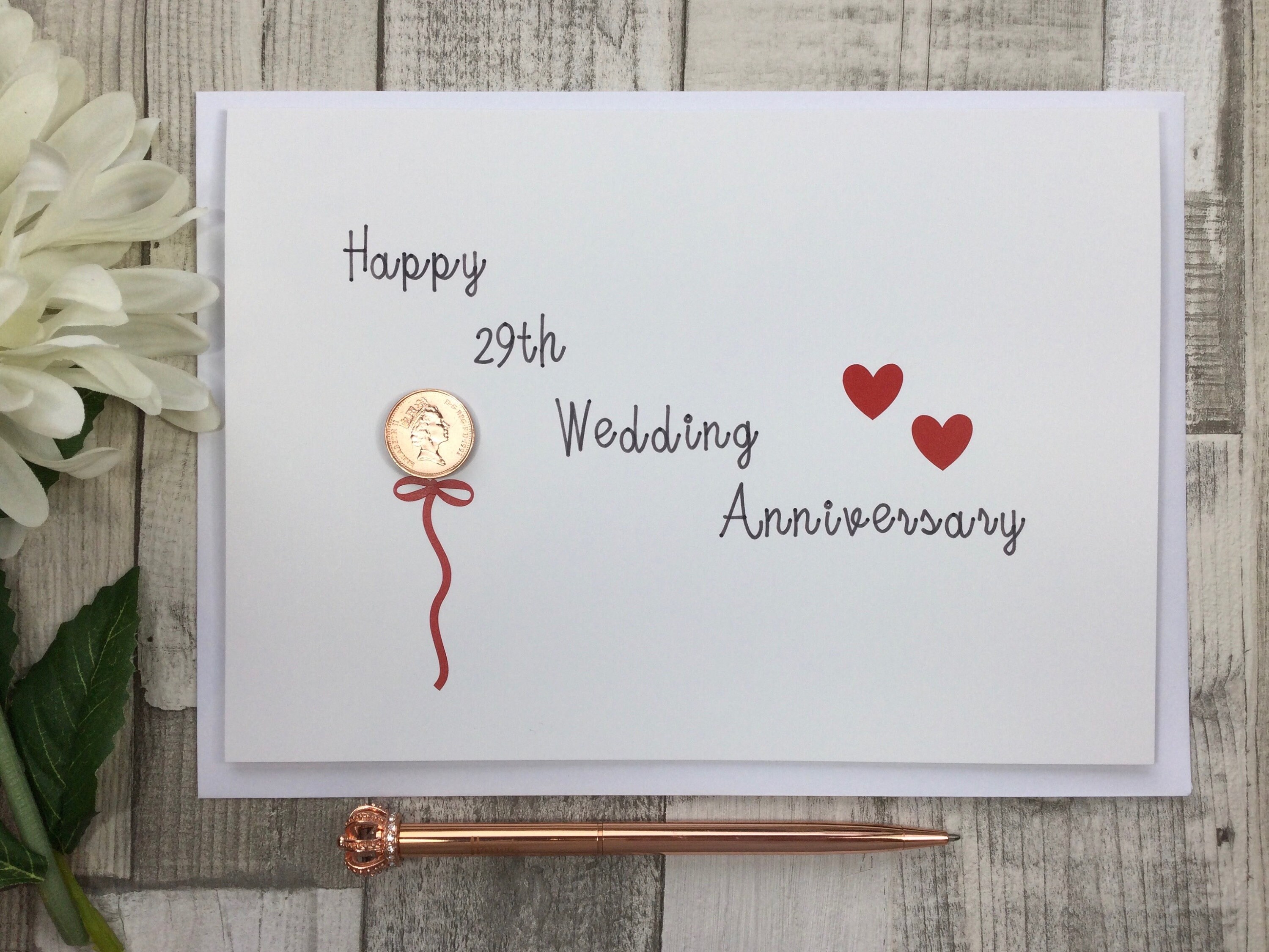 29th Anniversary Card - Etsy