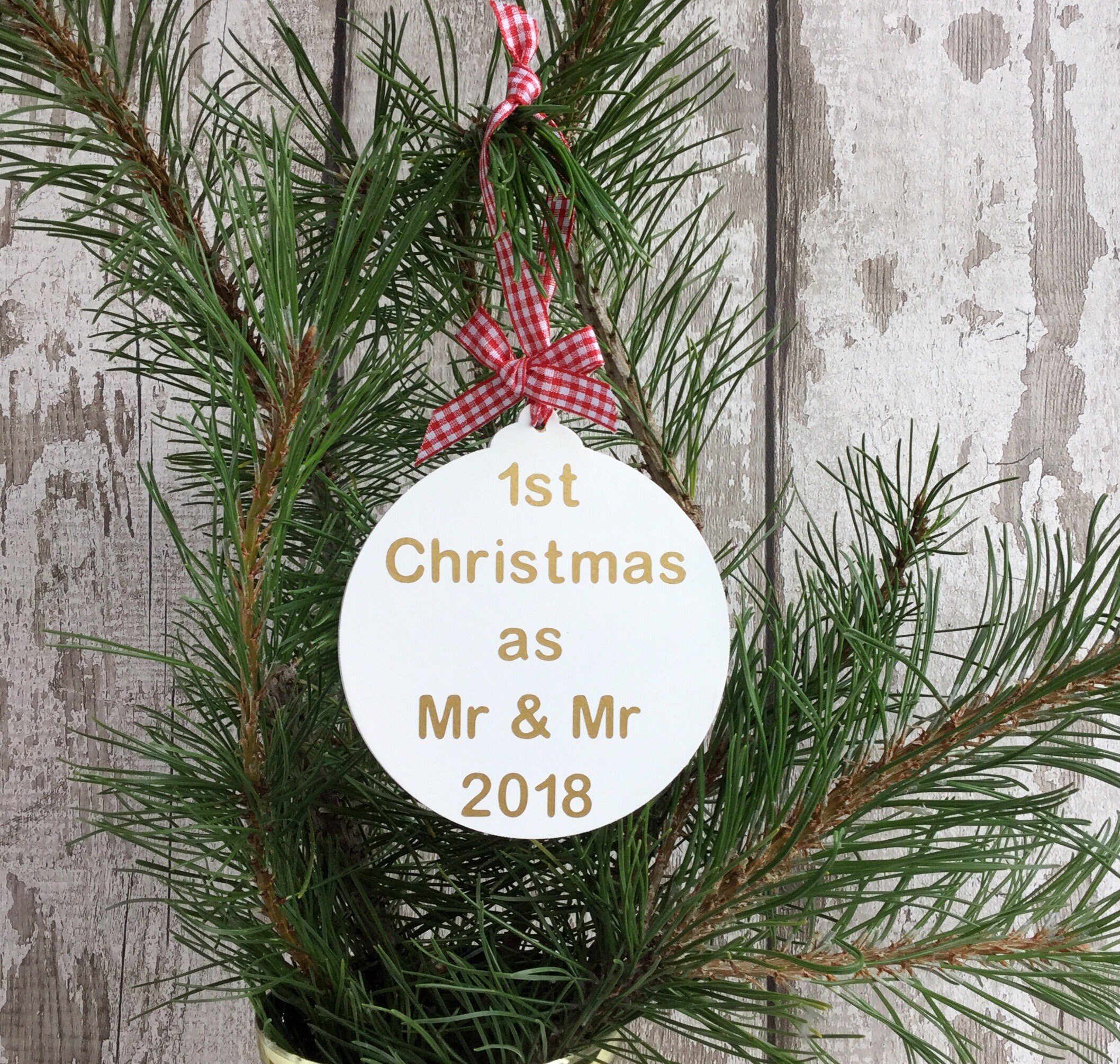 Mr And Mr Decorations 1st Christmas Bauble Gay Gifts Gay Etsy