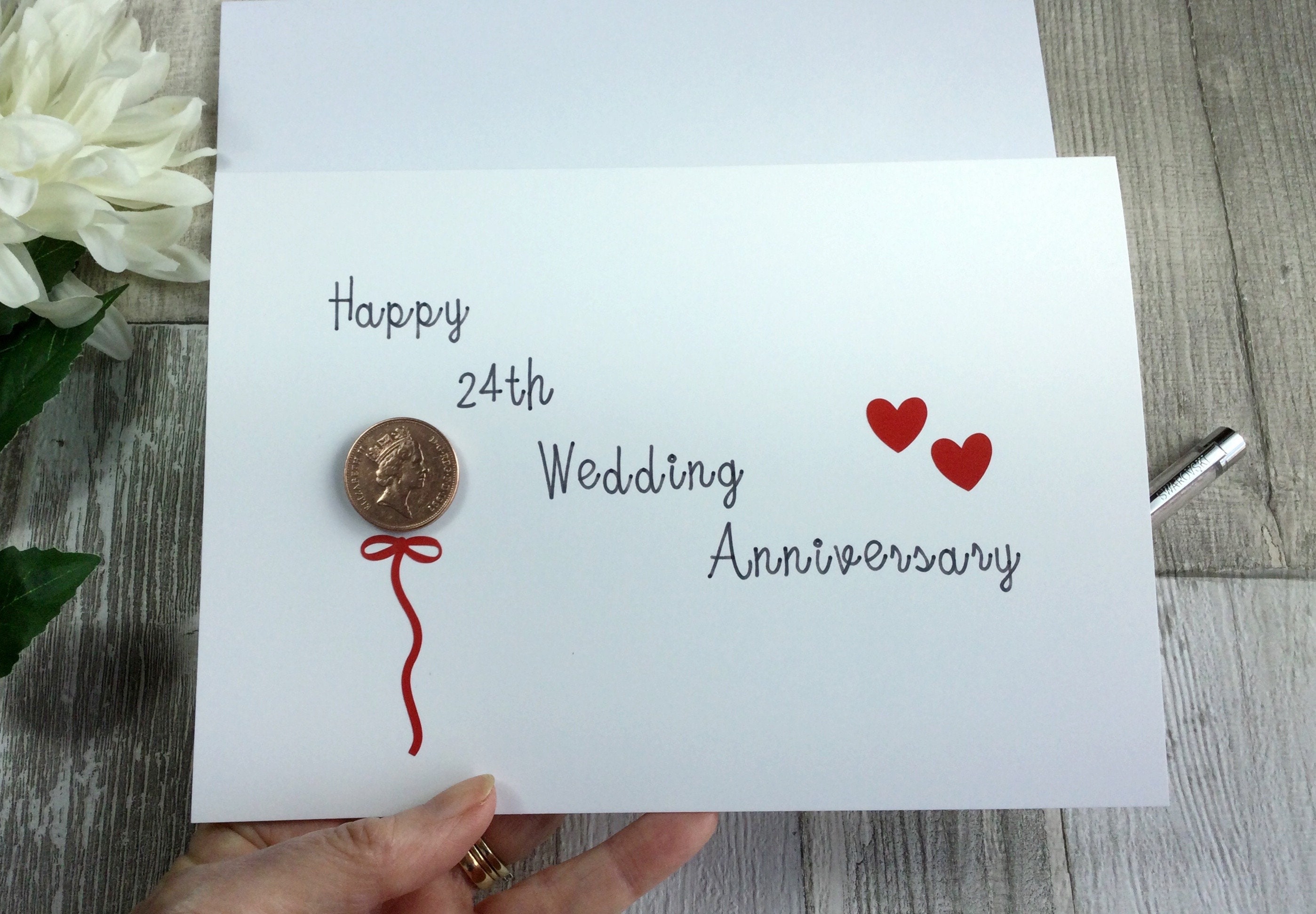 24th Anniversary Card | Etsy