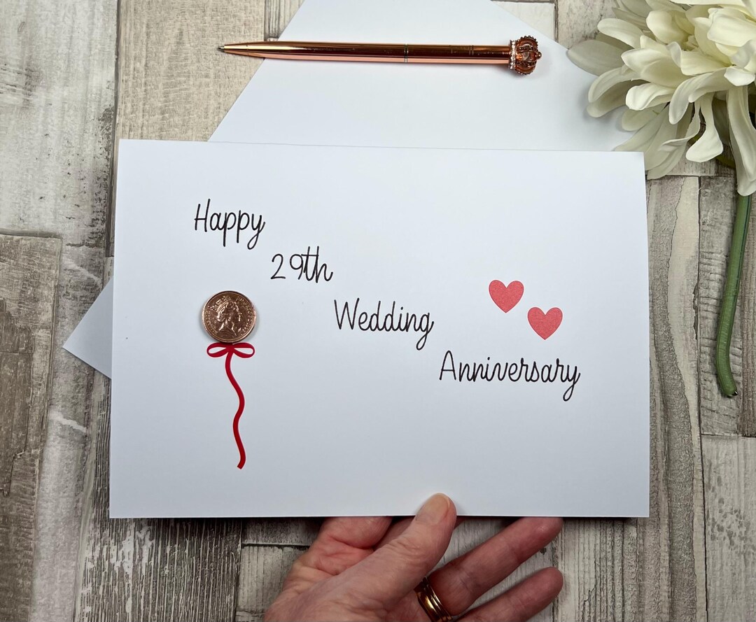 29th Anniversary Card - Etsy