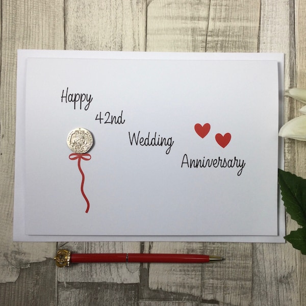 42nd Wedding Anniversary Card - Etsy