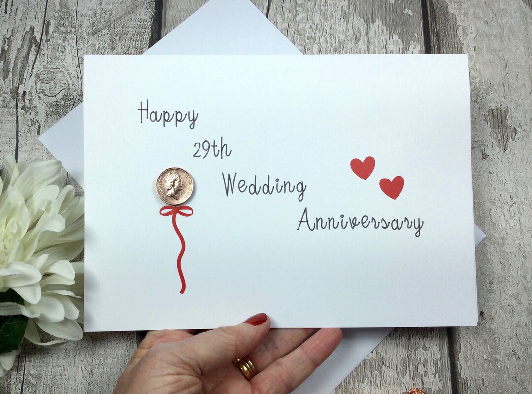 29th Anniversary Card - Etsy