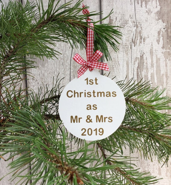 Newlywed Christmas 2019 First Christmas as Mr and Mrs Bauble