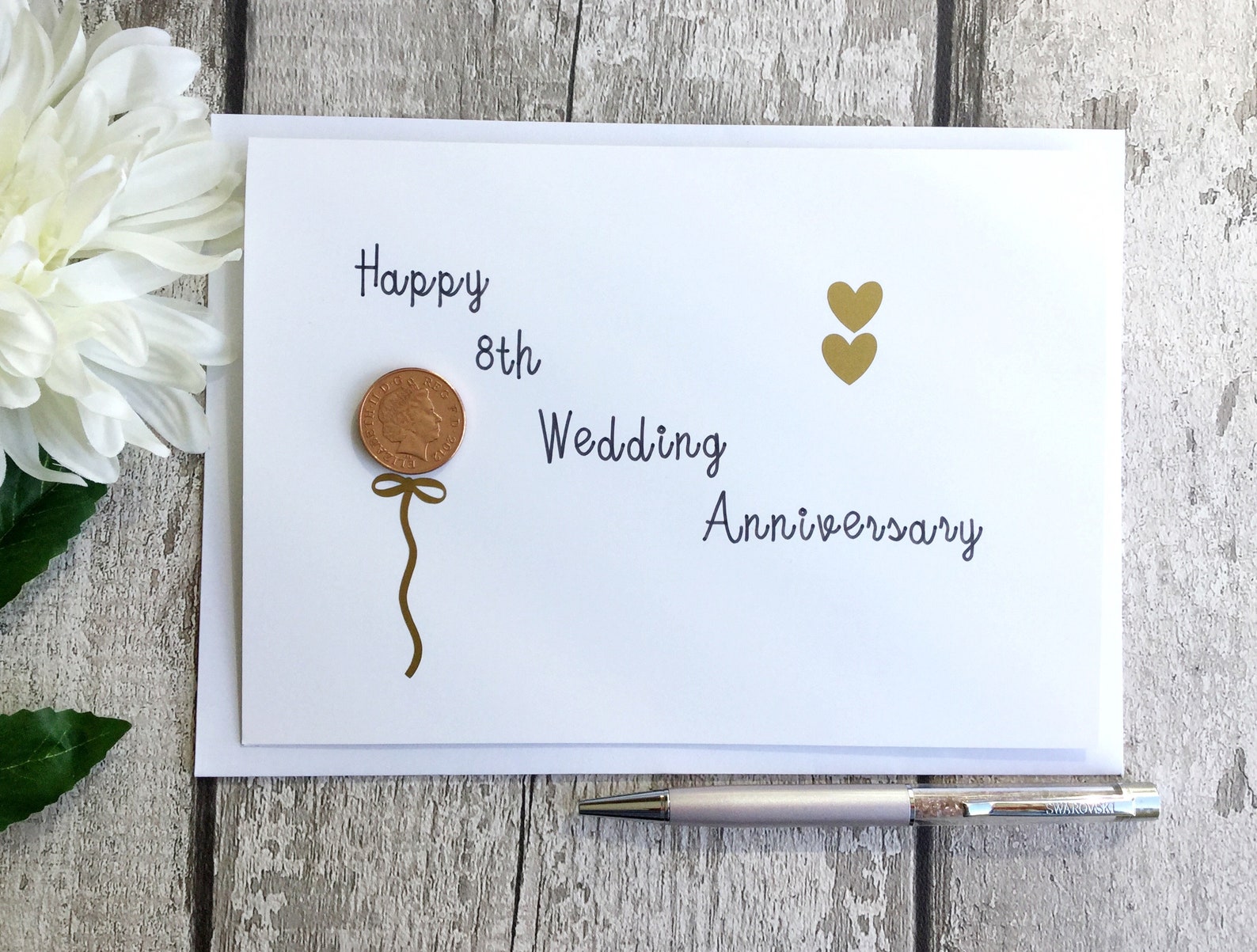 8th Anniversary Card Bronze Wedding Anniversary Etsy