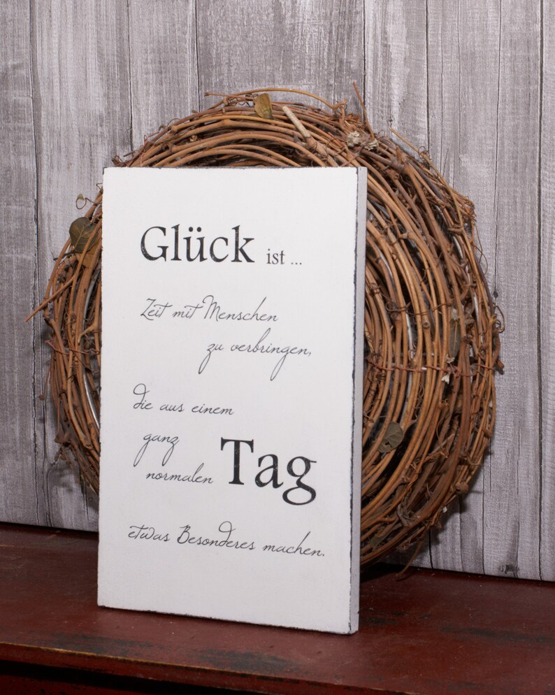 Schild Holz Glück ist Shabby Chic Etsy
