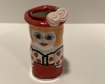 Whimsical Ceramic Flower Lady Vase Judy by Ganz Bella Casa Artisan - Susan Paley Collection