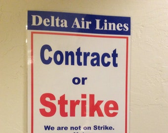 Original Strike Poster Delta Air Lines Pilot Association ALPA Signs