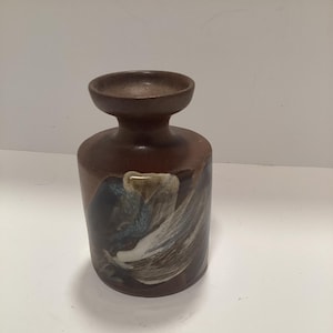 Pottery Craft USA Abstract Mid-Century Earth Tone Handcrafted Bud Vase