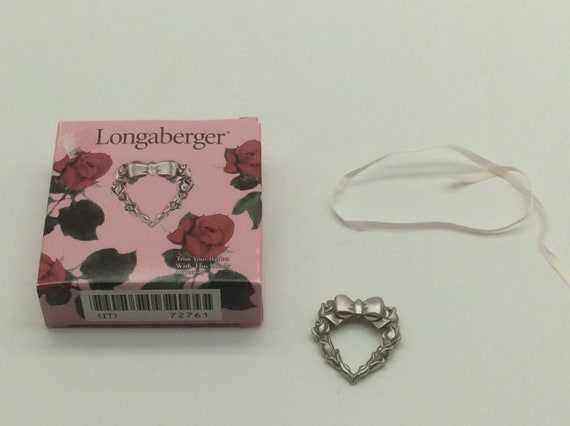 Longaberger Pewter Heart Shaped Tie-On Lapel Pin - image 4